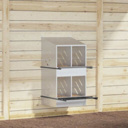 Walplus Chicken Nesting Box With 4 Compartments Galvanized Silver Metal - thumbnail 1