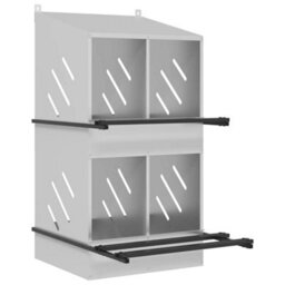 Walplus Chicken Nesting Box With 4 Compartments Galvanized Silver Metal - thumbnail 2