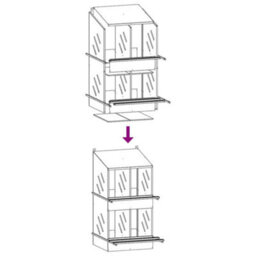 Walplus Chicken Nesting Box With 4 Compartments Galvanized Silver Metal - thumbnail 8
