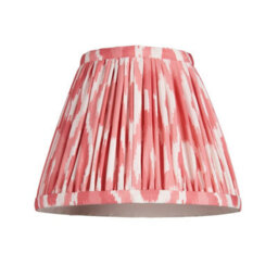 Luminosa Lighting Luminosa Dome Arc Brushed Aged Brass Plate Wall Light With Coral Pink Fabric Ikat Shade 16Cm B22 - thumbnail 7