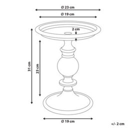 Beliani Candle Holder Vodno Metal 31 Cm Gold - thumbnail 3