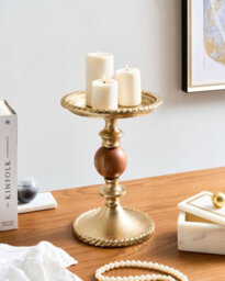 Beliani Candle Holder Vodno Metal 31 Cm Gold - thumbnail 2