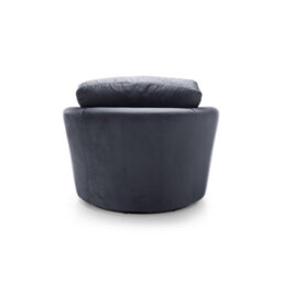 Abakus Direct Chicago Velvet Swivel Chair In Dark Grey - thumbnail 3