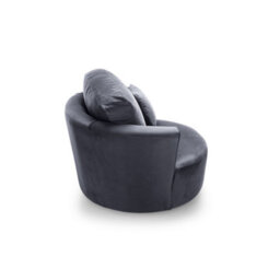 Abakus Direct Chicago Velvet Swivel Chair In Dark Grey - thumbnail 6