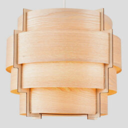 Natural Ceiling Light Shade Wooden Tiered Lampshade Easy Fit Living Room Light - thumbnail 5
