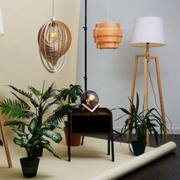 Natural Ceiling Light Shade Wooden Tiered Lampshade Easy Fit Living Room Light - thumbnail 3