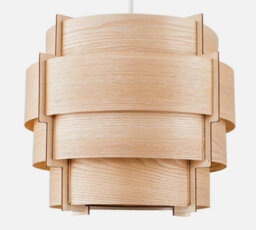 Natural Ceiling Light Shade Wooden Tiered Lampshade Easy Fit Living Room Light - thumbnail 2