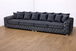 Stratus Interiors Black Ashley Corner Sofa Chesterfield Scatter Back - Sofa Set