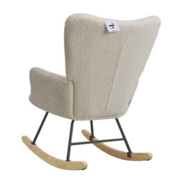 Living And Home Rocking Armchair Tufted Upholstered Rocker Chair Recliner Sofa Chair, Cream - thumbnail 4