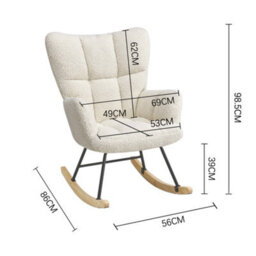Living And Home Rocking Armchair Tufted Upholstered Rocker Chair Recliner Sofa Chair, Cream - thumbnail 6