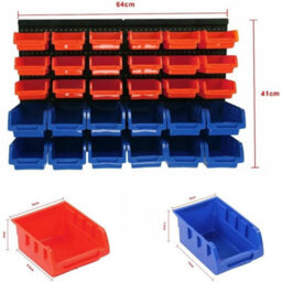 30 Hole Wall Mount Plastic Garage Parts Storage Organiser Rack - thumbnail 2
