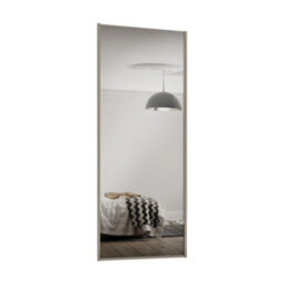Spacepro Classic 1 Panel Mirrored Pebble Framed Sliding Wardrobe Door (H)2220mm (W)610mm - thumbnail 1