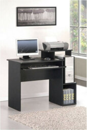 Walplus Furinno Econ Multipurpose Home Office Computer Writing Desk W/bin, Black/brown - thumbnail 6