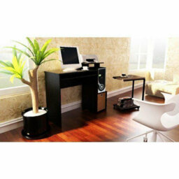 Walplus Furinno Econ Multipurpose Home Office Computer Writing Desk W/bin, Black/brown - thumbnail 3