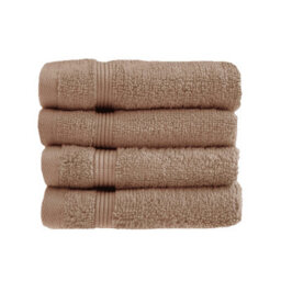 Allure Bath Fashions Luxury Zero Twist Egyptian Cotton Face Cloths Pack Of 4 - Mocha - thumbnail 1