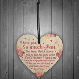 Red Ocean Special Mother's Day Gift For Nan Wooden Heart Nan Gifts Nan Plaque Grandparent Gifts Keepsake - thumbnail 2