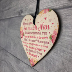 Red Ocean Special Mother's Day Gift For Nan Wooden Heart Nan Gifts Nan Plaque Grandparent Gifts Keepsake - thumbnail 7
