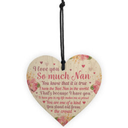 Red Ocean Special Mother's Day Gift For Nan Wooden Heart Nan Gifts Nan Plaque Grandparent Gifts Keepsake - thumbnail 5