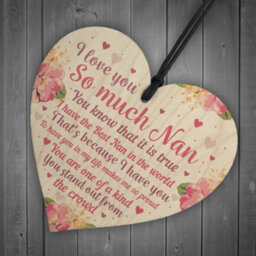 Red Ocean Special Mother's Day Gift For Nan Wooden Heart Nan Gifts Nan Plaque Grandparent Gifts Keepsake - thumbnail 6