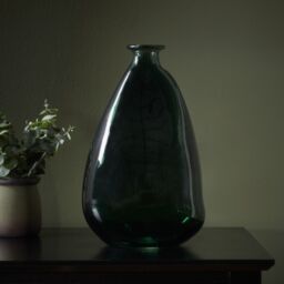 Candlelight Medium Green Gloss Glass Irregular Shaped Vase, (H)26Cm (D)16Cm - thumbnail 5