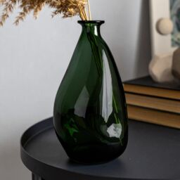 Candlelight Medium Green Gloss Glass Irregular Shaped Vase, (H)26Cm (D)16Cm - thumbnail 3