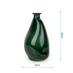 Candlelight Medium Green Gloss Glass Irregular Shaped Vase, (H)26Cm (D)16Cm - thumbnail 4