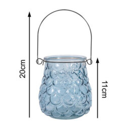Yes-Online Embossed Glass Hanging Tea Light Candle Holders Summer Garden Table Decor - thumbnail 6