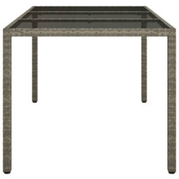 Walplus Garden Table 150X90X75 Cm Tempered Glass And Poly Rattan Grey - thumbnail 4