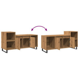 Berkfield Tv Cabinet Artisan Oak 100X35X55 Cm Engineered Wood - thumbnail 8