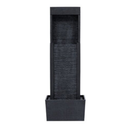 Teamson Home Outdoor Garden Solar-Powered Modern Waterfall Fountain, Black - thumbnail 4