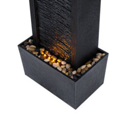 Teamson Home Outdoor Garden Solar-Powered Modern Waterfall Fountain, Black - thumbnail 7