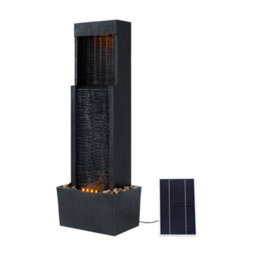 Teamson Home Outdoor Garden Solar-Powered Modern Waterfall Fountain, Black - thumbnail 5
