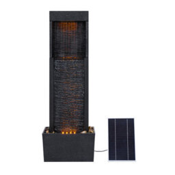 Teamson Home Outdoor Garden Solar-Powered Modern Waterfall Fountain, Black - thumbnail 2