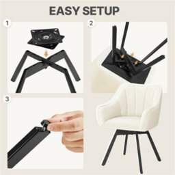 Yaheetech Set Of 2 Swivel Dining Chairs With Armrests And Backrest - Beige - thumbnail 8