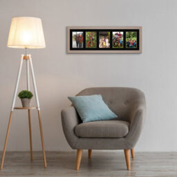 AK Frames 26X8 Rose Gold Modern Multi Photo Frame With Black Mount - Holds 5 Apertures (5X) 6X4 Photos - thumbnail 3