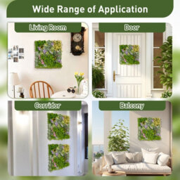Gainoom 2 Pack Square Framed Artificial Foliage Wall Art Outdoor Faux Plant - thumbnail 5
