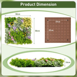 Gainoom 2 Pack Square Framed Artificial Foliage Wall Art Outdoor Faux Plant - thumbnail 2