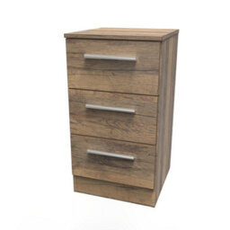 Trent 3 Drawer Bedside Cabinet In Vintage Oak (Ready Assembled) - thumbnail 3