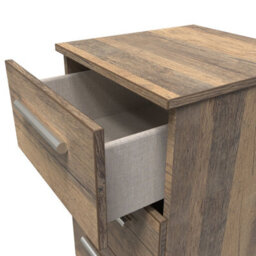 Trent 3 Drawer Bedside Cabinet In Vintage Oak (Ready Assembled) - thumbnail 5