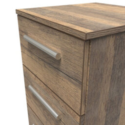 Trent 3 Drawer Bedside Cabinet In Vintage Oak (Ready Assembled) - thumbnail 4