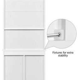 Yaheetech White Freestanding Bathroom Storage Cabinet With Glass Door - thumbnail 5