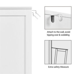 Yaheetech White Freestanding Bathroom Storage Cabinet With Glass Door - thumbnail 6