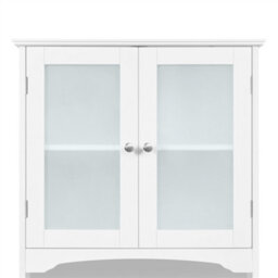 Yaheetech White Freestanding Bathroom Storage Cabinet With Glass Door - thumbnail 7