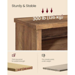 Shoe Storage Bench With 6 Compartments And Adjustable Shelves, Entryway Organiser For Hallway, Honey Brown - thumbnail 5