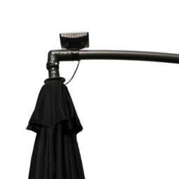 Rinse Bathrooms Black Garden Banana Parasol Hanging Cantilever Umbrella Sun Shade With Crank Handle 3M & Solar Powered Lights - thumbnail 8