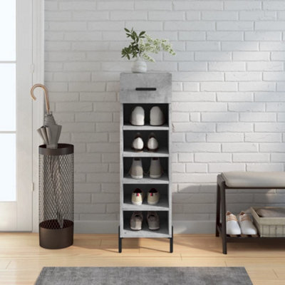 Berkfield Shoe Cabinet Concrete Grey 30X35X105 Cm Engineered Wood - image 1