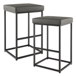 Costway Set Of 2 Bar Stools Dining Counter Height Chair Modern Upholstered Pub Stools - thumbnail 2