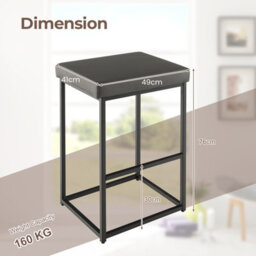 Costway Set Of 2 Bar Stools Dining Counter Height Chair Modern Upholstered Pub Stools - thumbnail 3