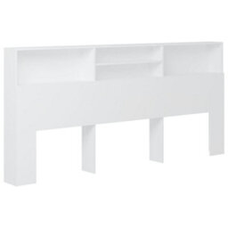 Berkfield Headboard Cabinet White 220X19X103.5 Cm - thumbnail 2