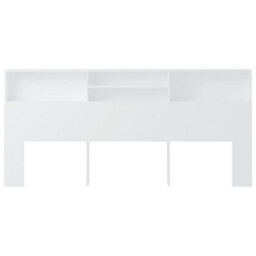 Berkfield Headboard Cabinet White 220X19X103.5 Cm - thumbnail 3